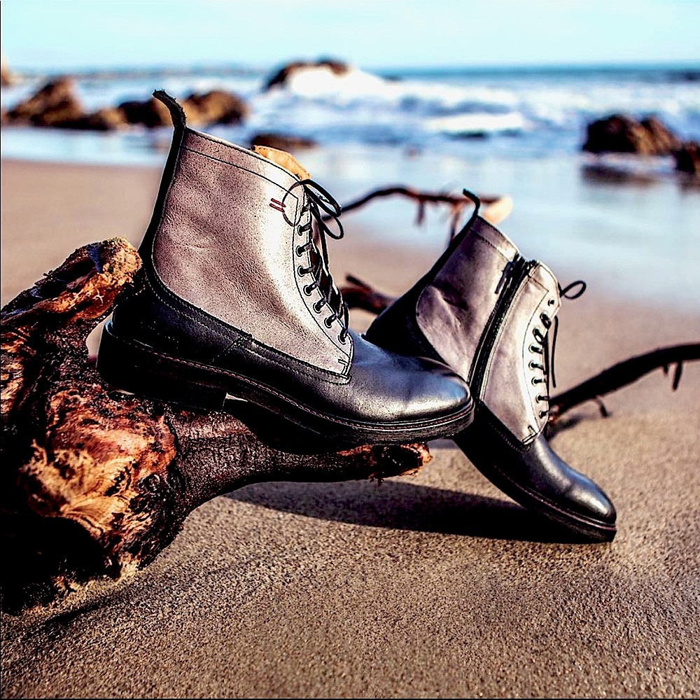 Limited Edition NiK Kacy Grey Black Two-Tone Discontinued Dress Combat Boot